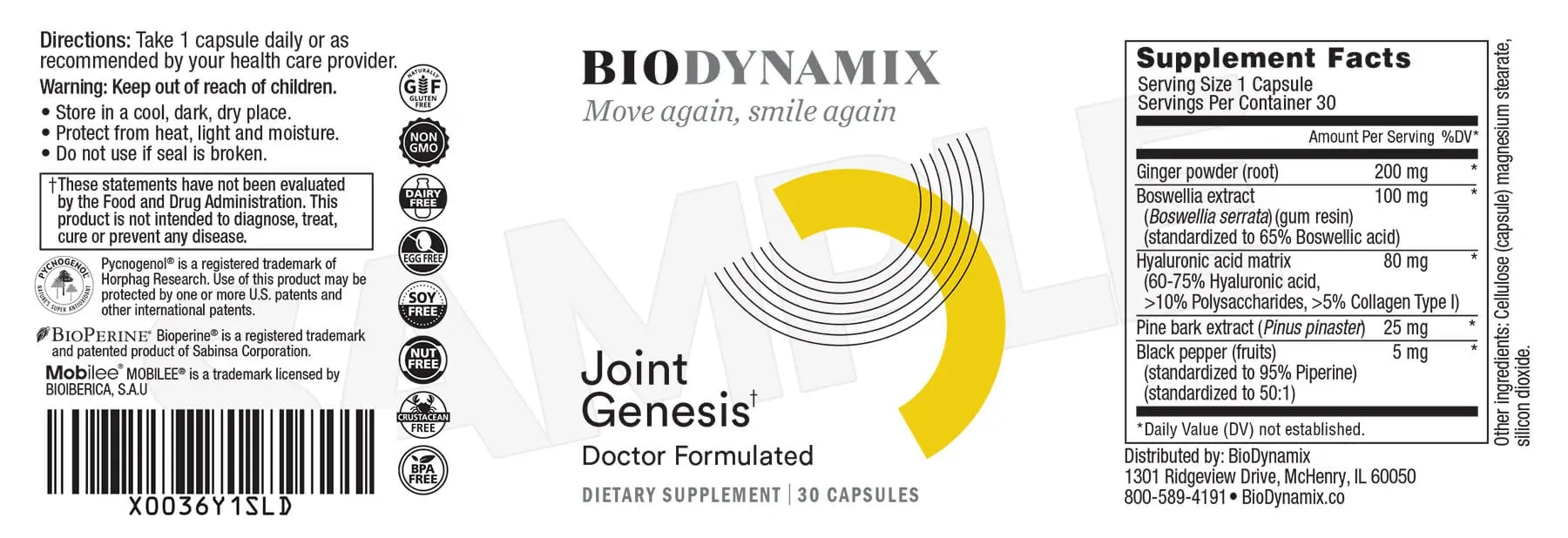 Joint Genesis capsules for mobility and flexibility