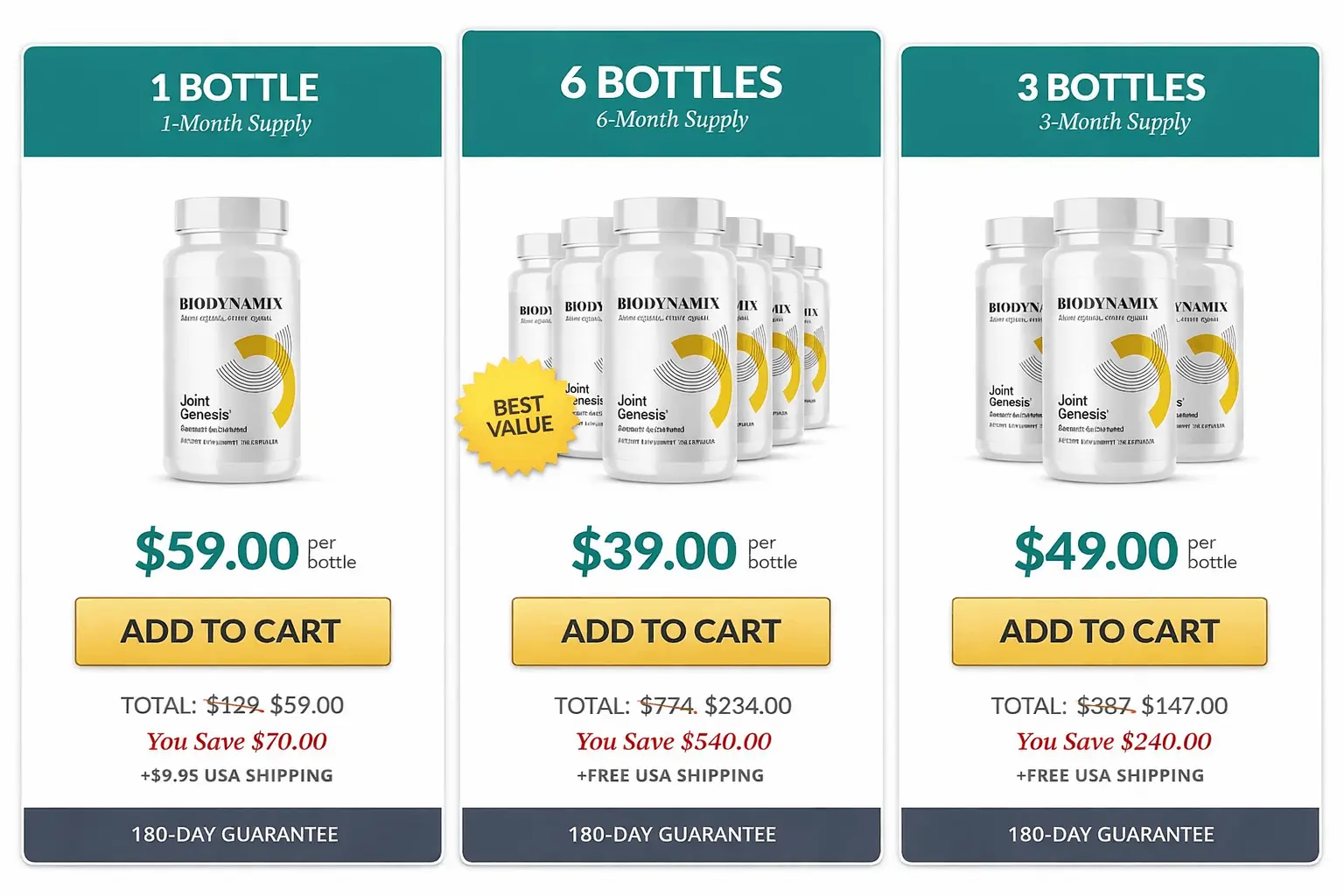 Joint Genesis joint support supplement for pain relief and flexibility